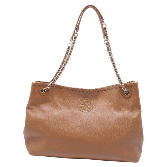 Tory Burch Whipstitch Marion Tote Bag in Tan Leather - Picture 2 of 12